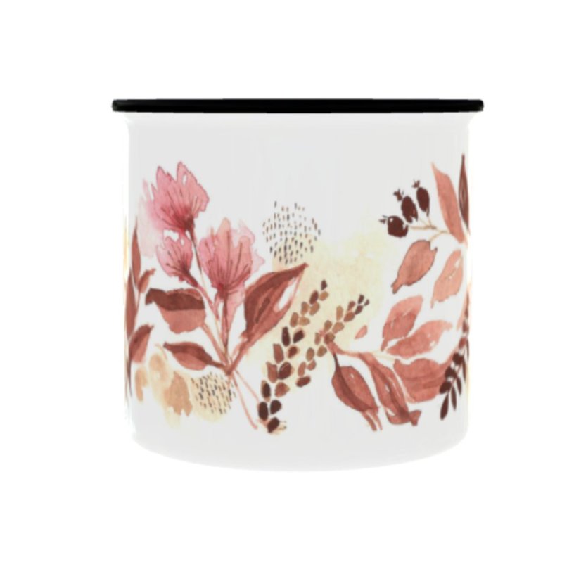 Plechový hrnek s grafikou – Kytky 3