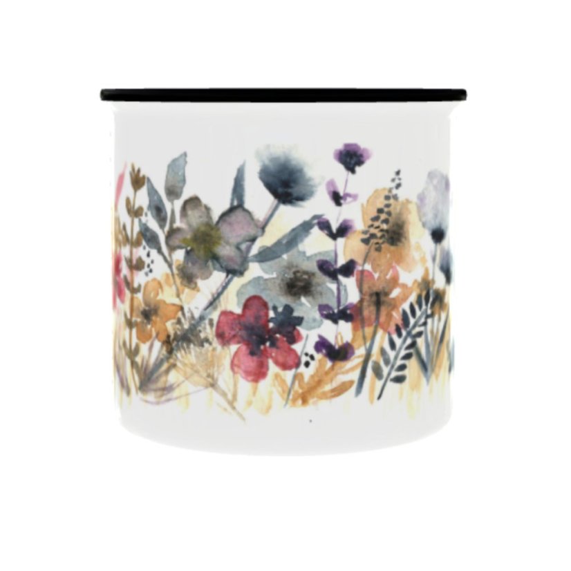 Plechový hrnek s grafikou – Kytky 4