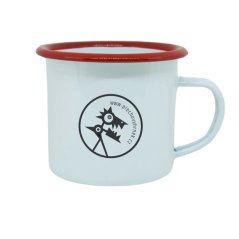 Plechový hrnek, červený lem, vlastní grafika