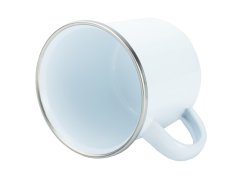 Plechový hrnek, stříbrný lem, vlastní grafika