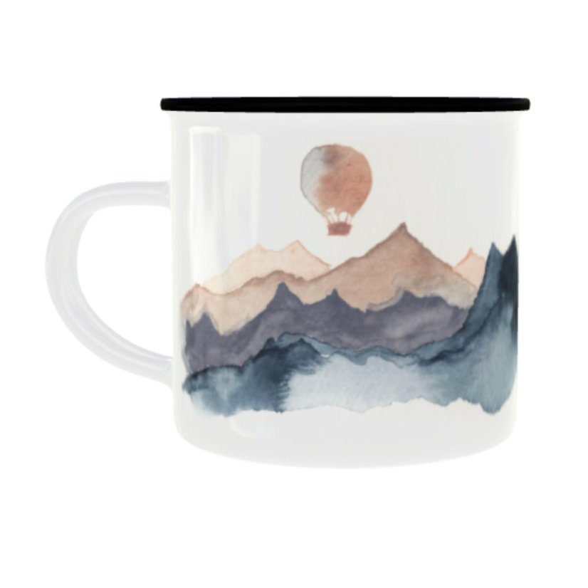 Plechový hrnek s grafikou – Hory 3