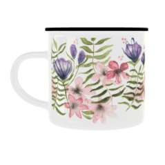 Plechový hrnek s grafikou – Kytky 2