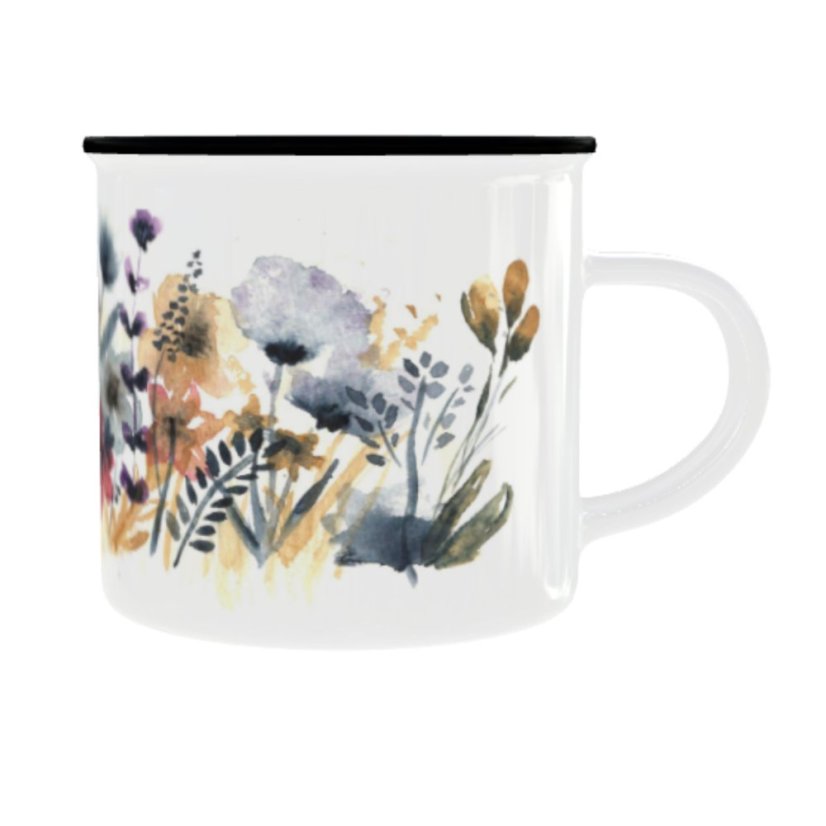 Plechový hrnek s grafikou – Kytky 4