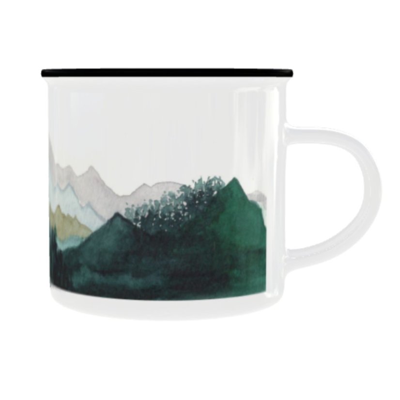 Plechový hrnek s grafikou – Hory 4