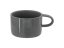 Makronka, šedá, keramický designový hrnek s bambusovým podtáckem