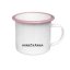 Plechový hrnek, růžový lem, vlastní grafika